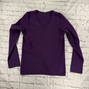 Privo 100% Cashmere Purple V-Neck Pullover Sweater Medium L